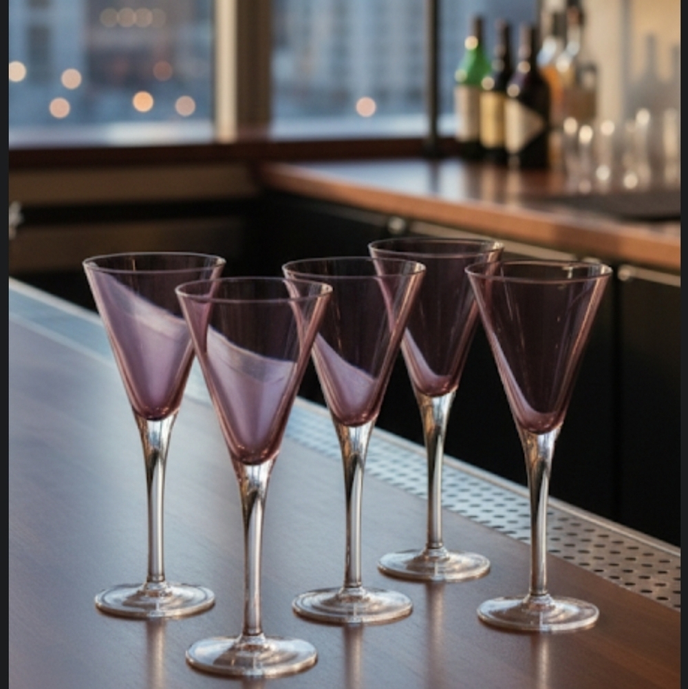 Set of Six Purple Wine Glasses Pottery Barn